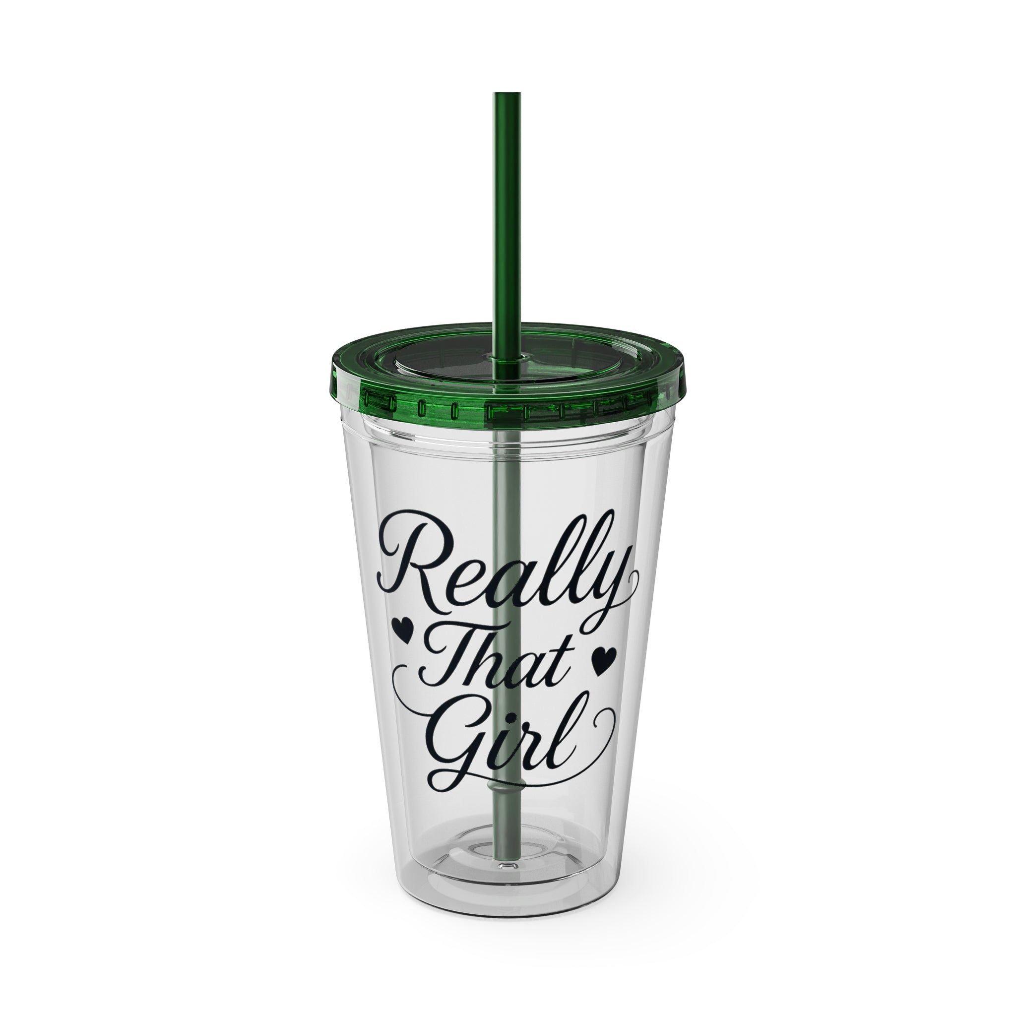 Really That Girl Clear Tumbler with Straw