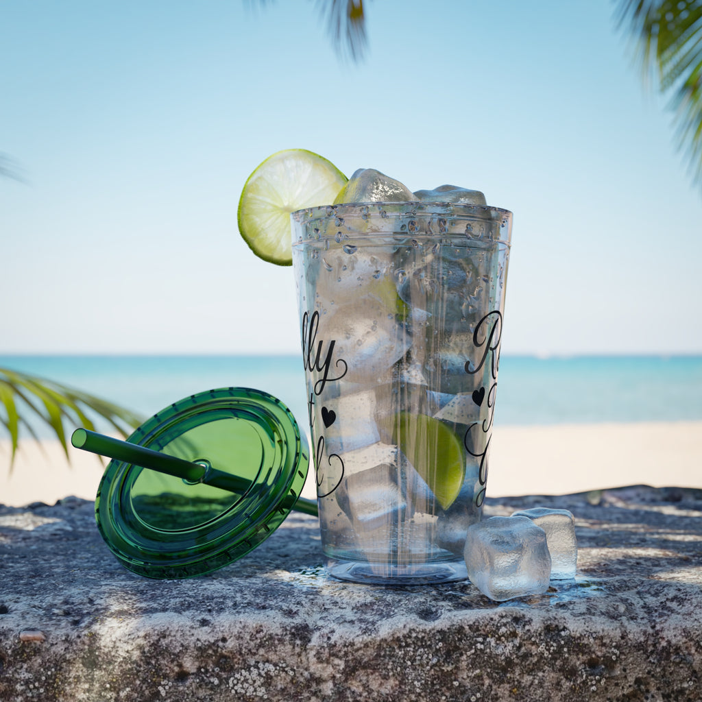 Really That Girl Clear Tumbler with Straw