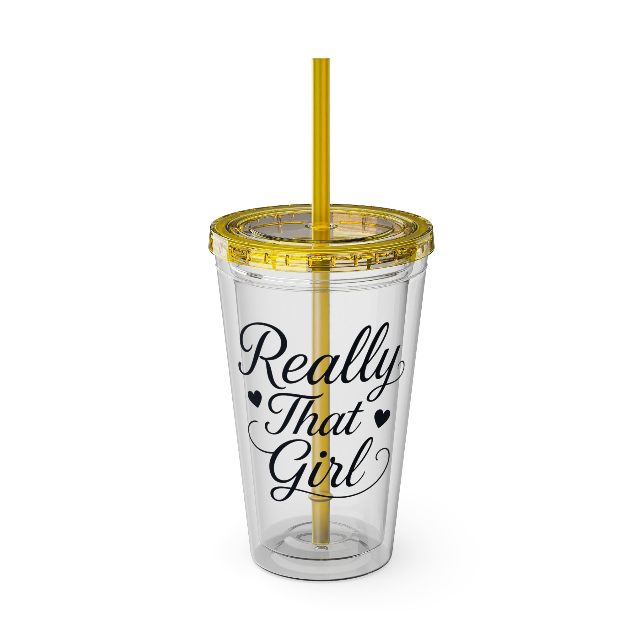 Really That Girl Clear Tumbler with Straw