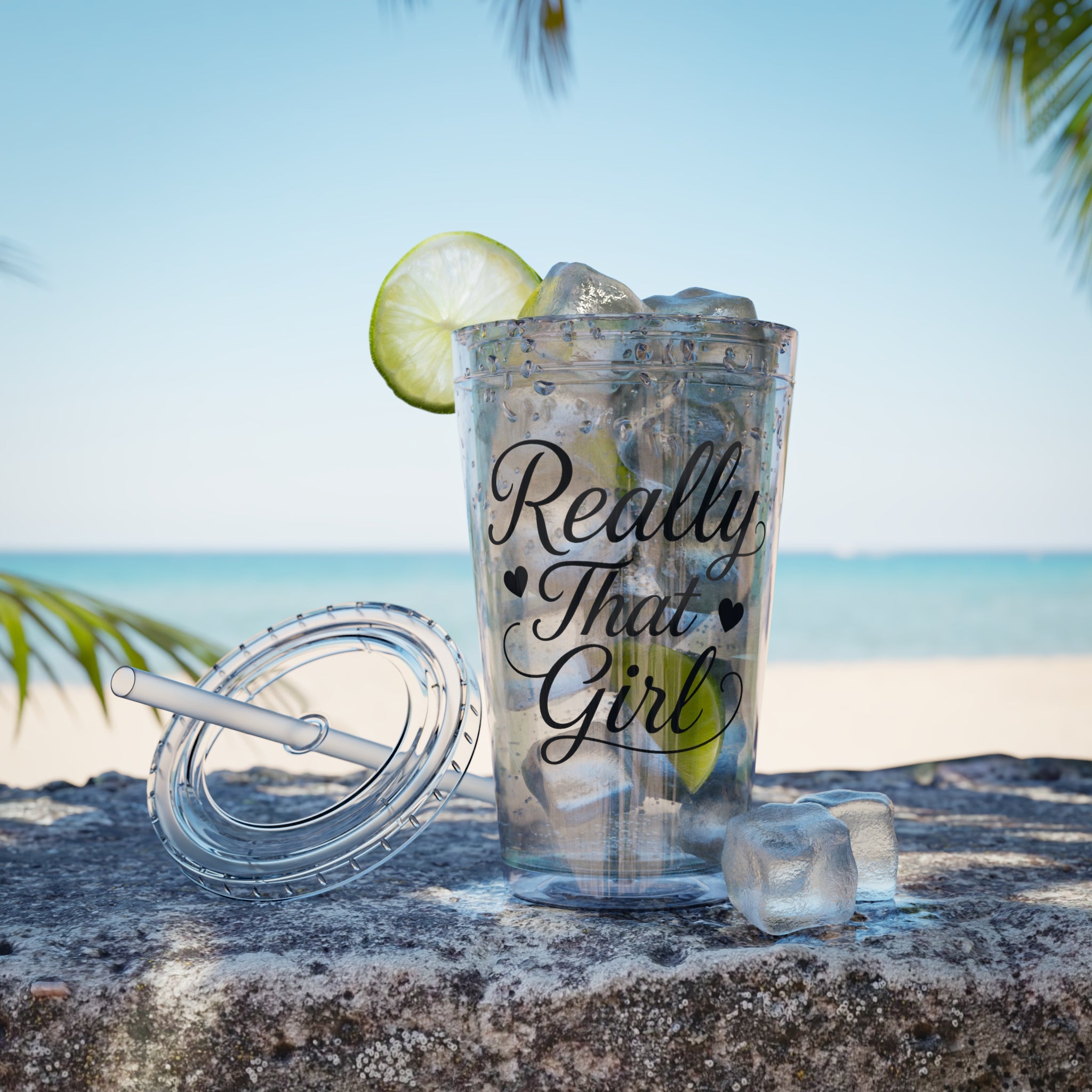 Really That Girl Clear Tumbler with Straw