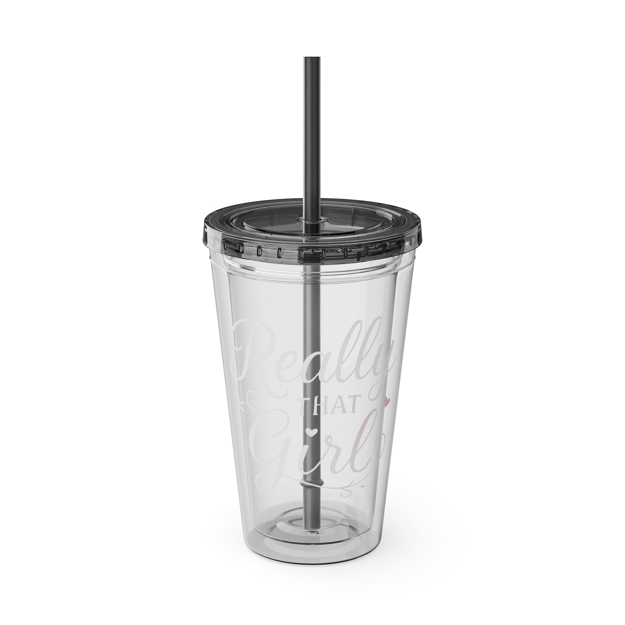 Really That Girl Clear Tumbler with Straw