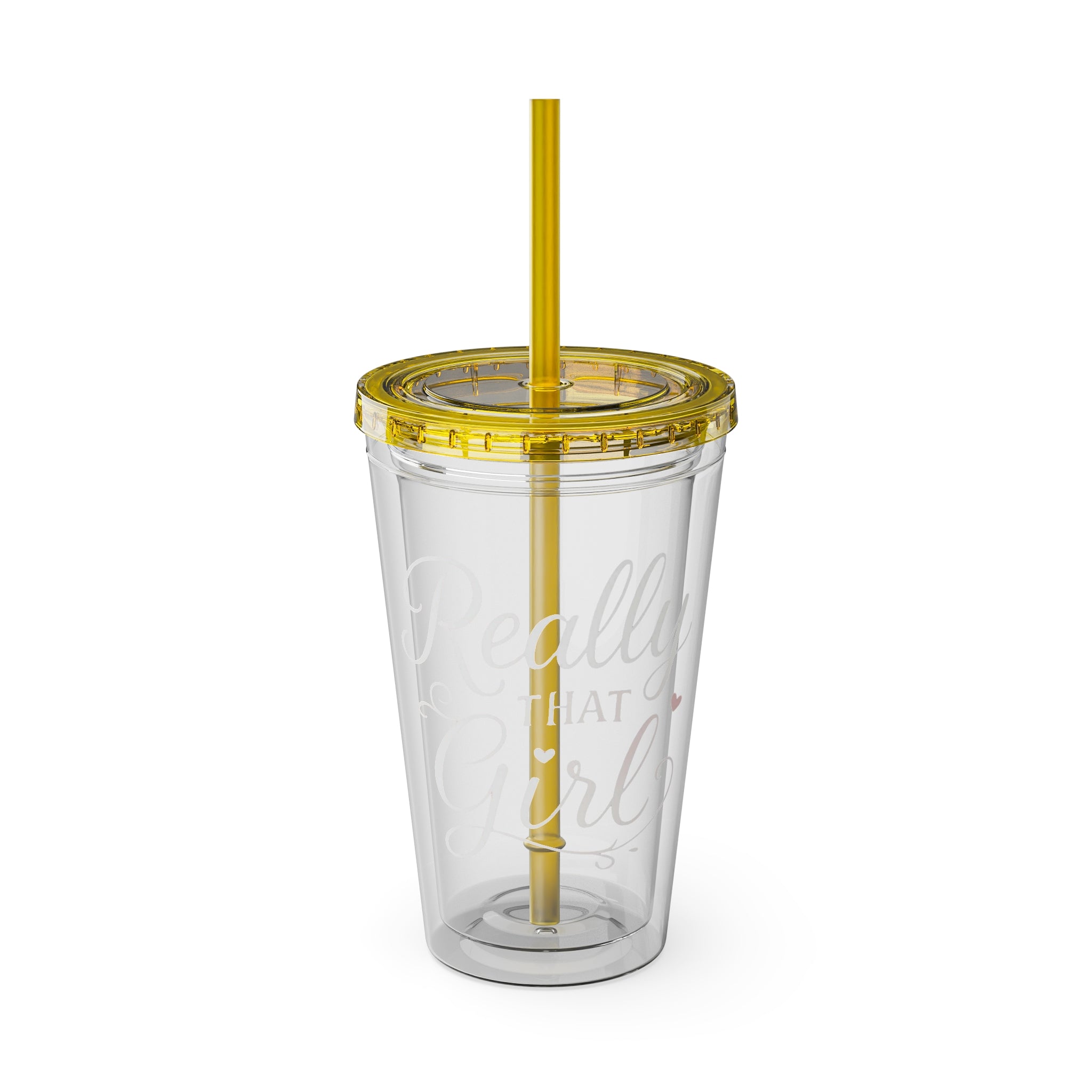 Really That Girl Clear Tumbler with Straw
