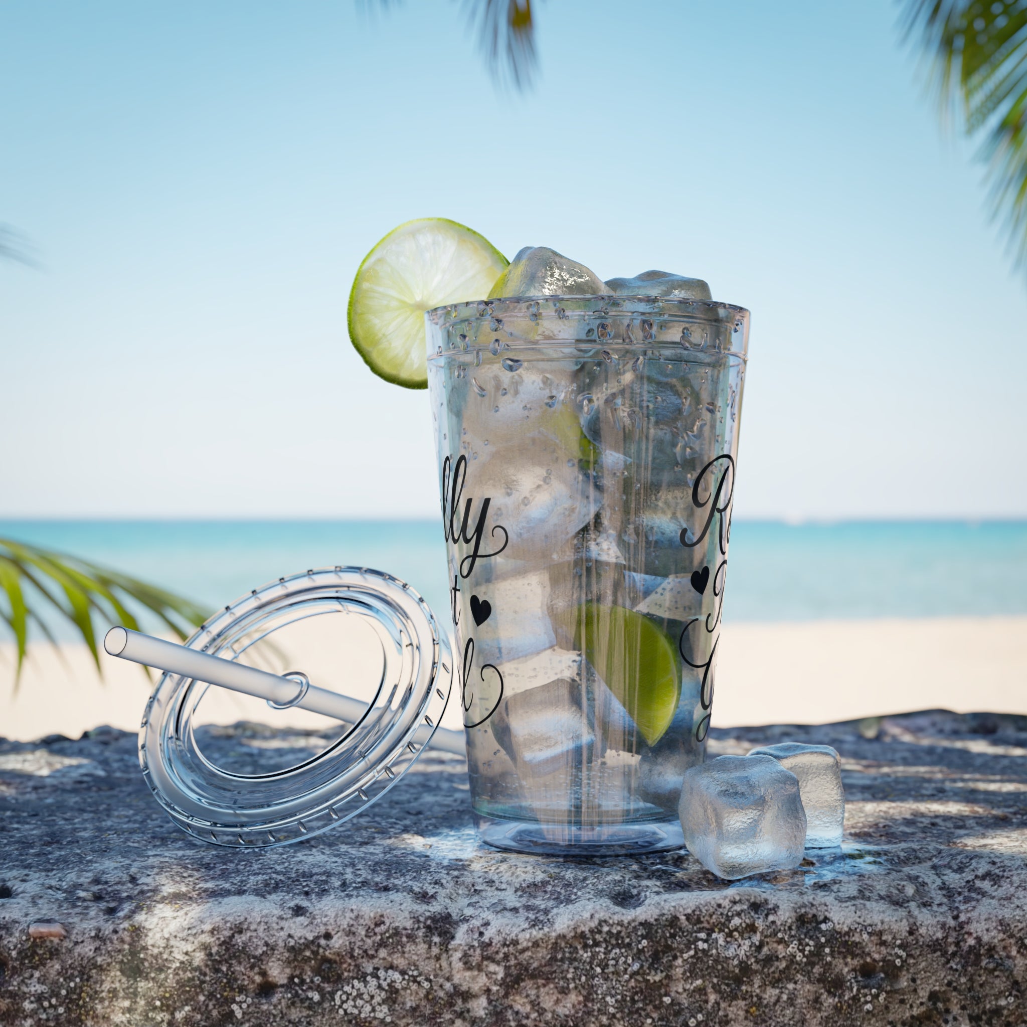 Really That Girl Clear Tumbler with Straw