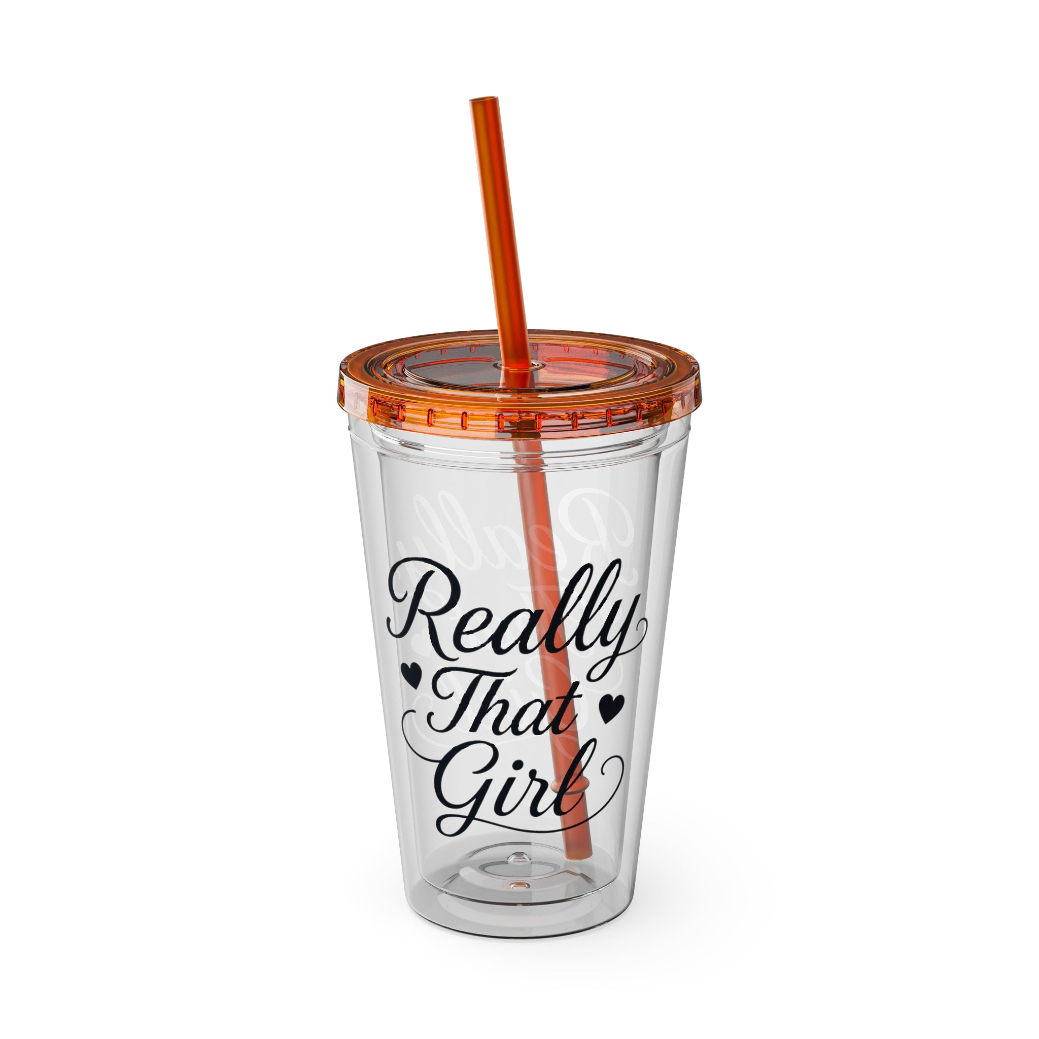 Really That Girl Clear Tumbler with Straw