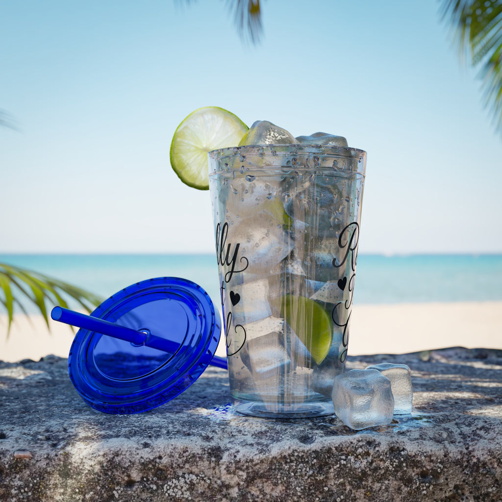 Really That Girl Clear Tumbler with Straw