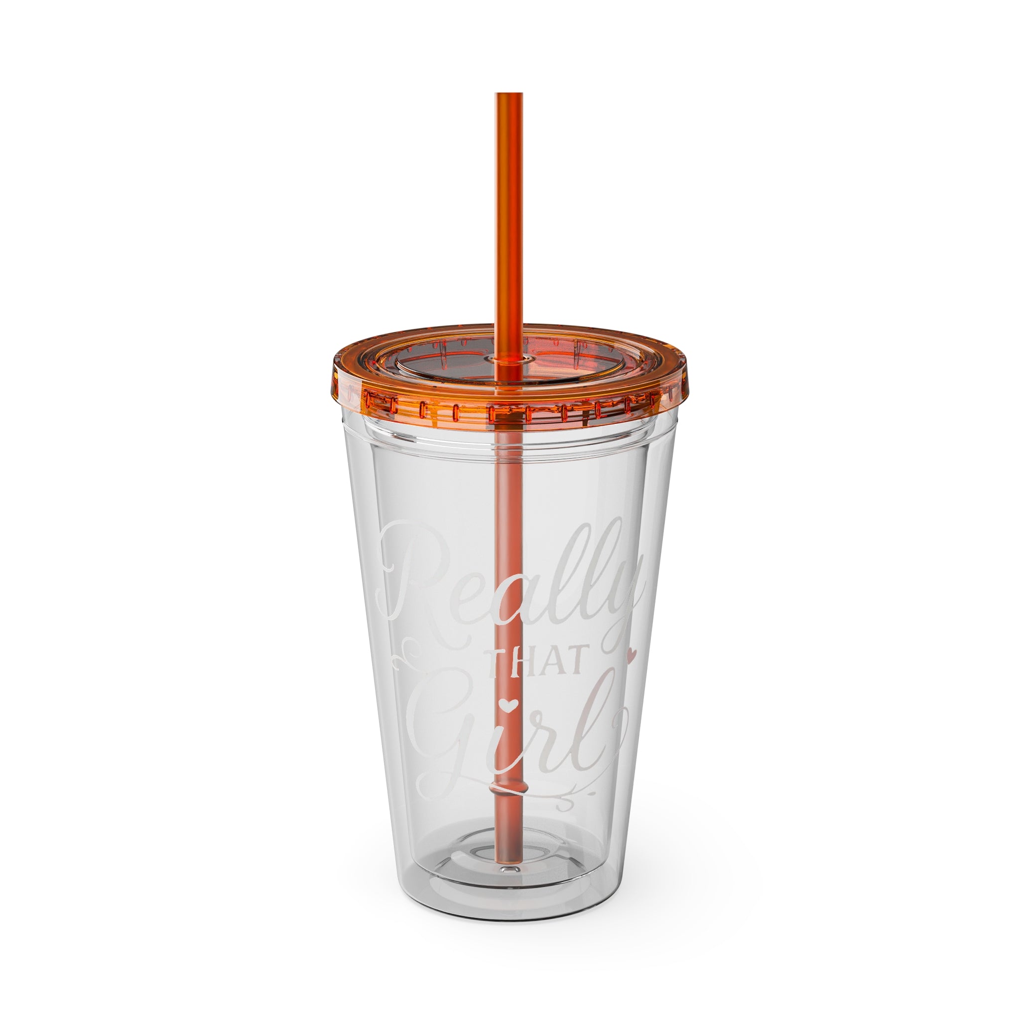 Really That Girl Clear Tumbler with Straw