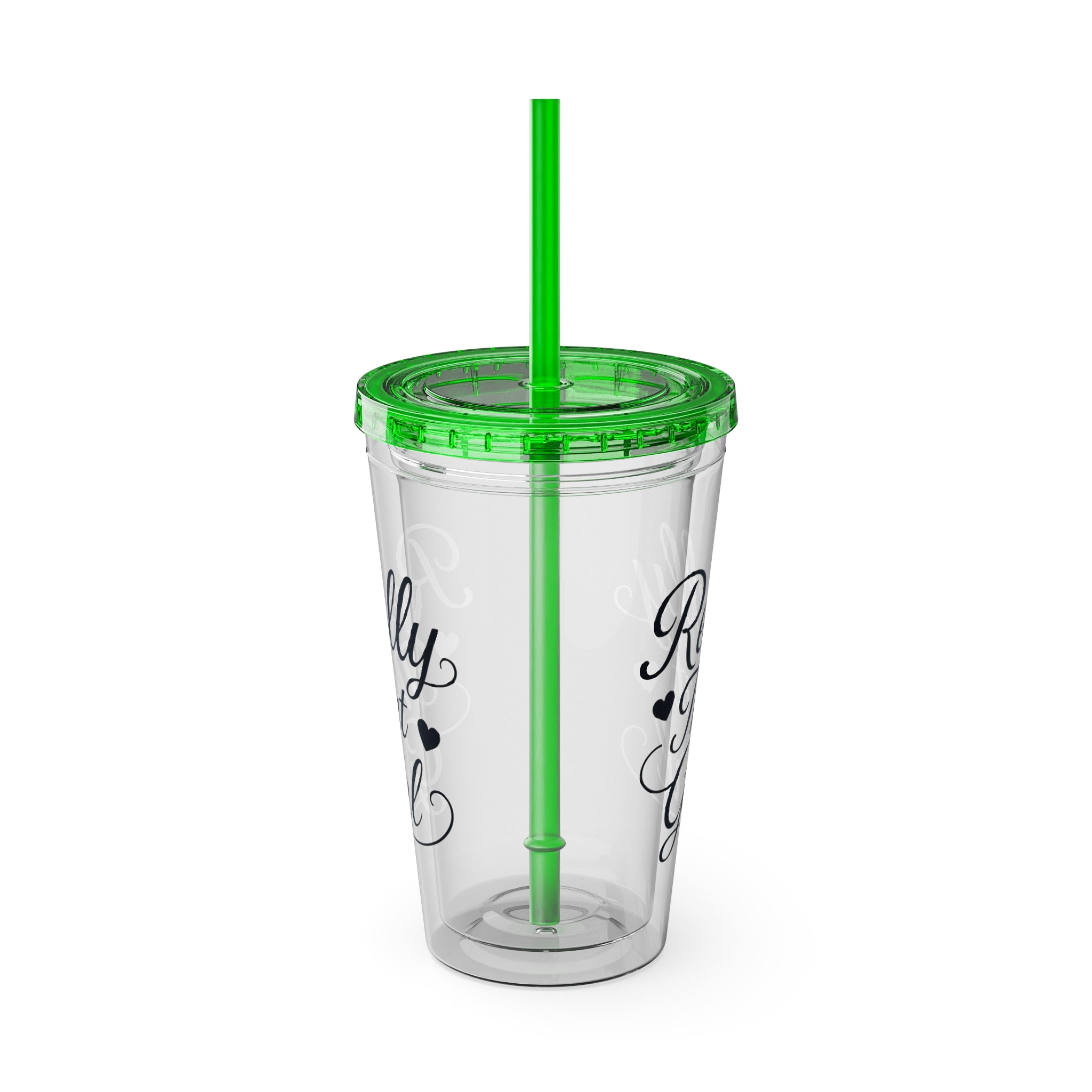 Really That Girl Clear Tumbler with Straw