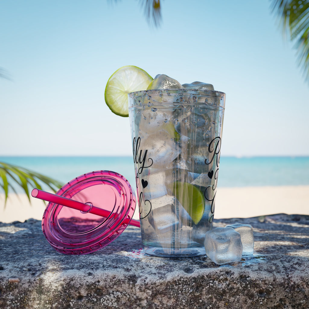 Really That Girl Clear Tumbler with Straw