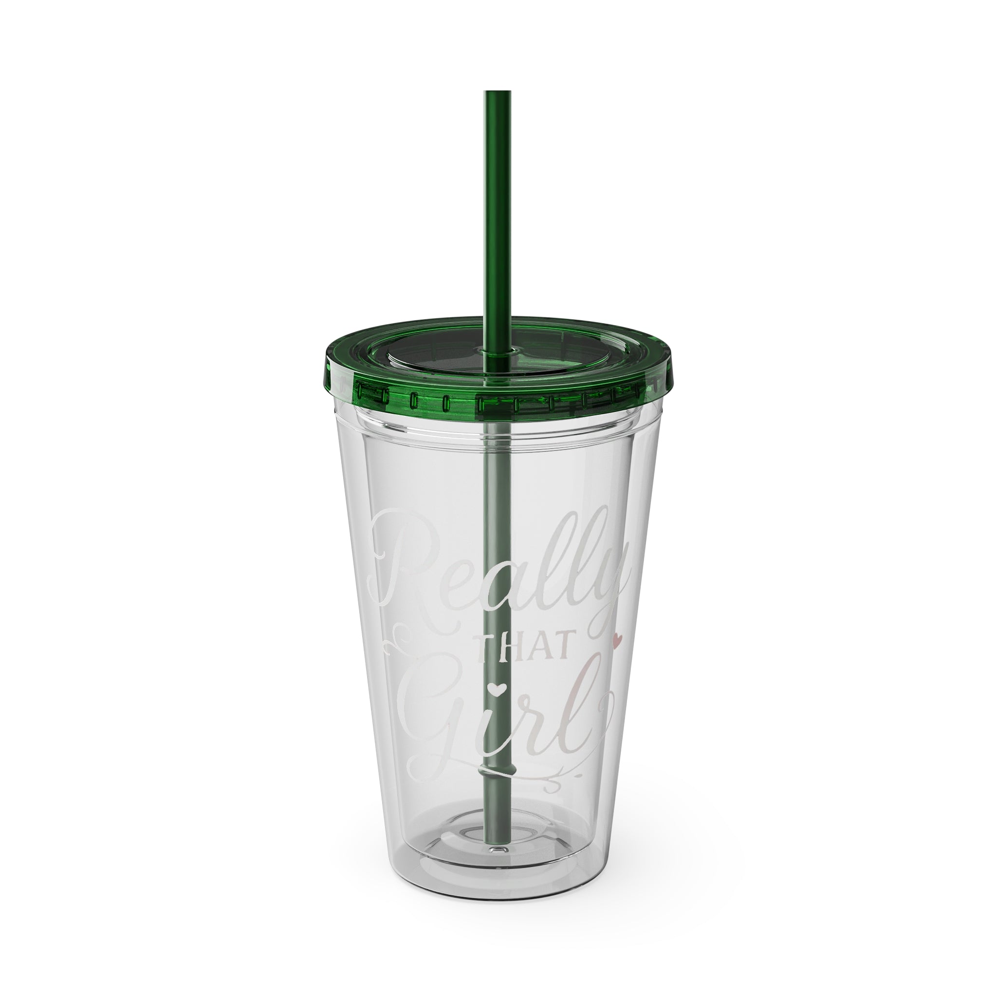 Really That Girl Clear Tumbler with Straw