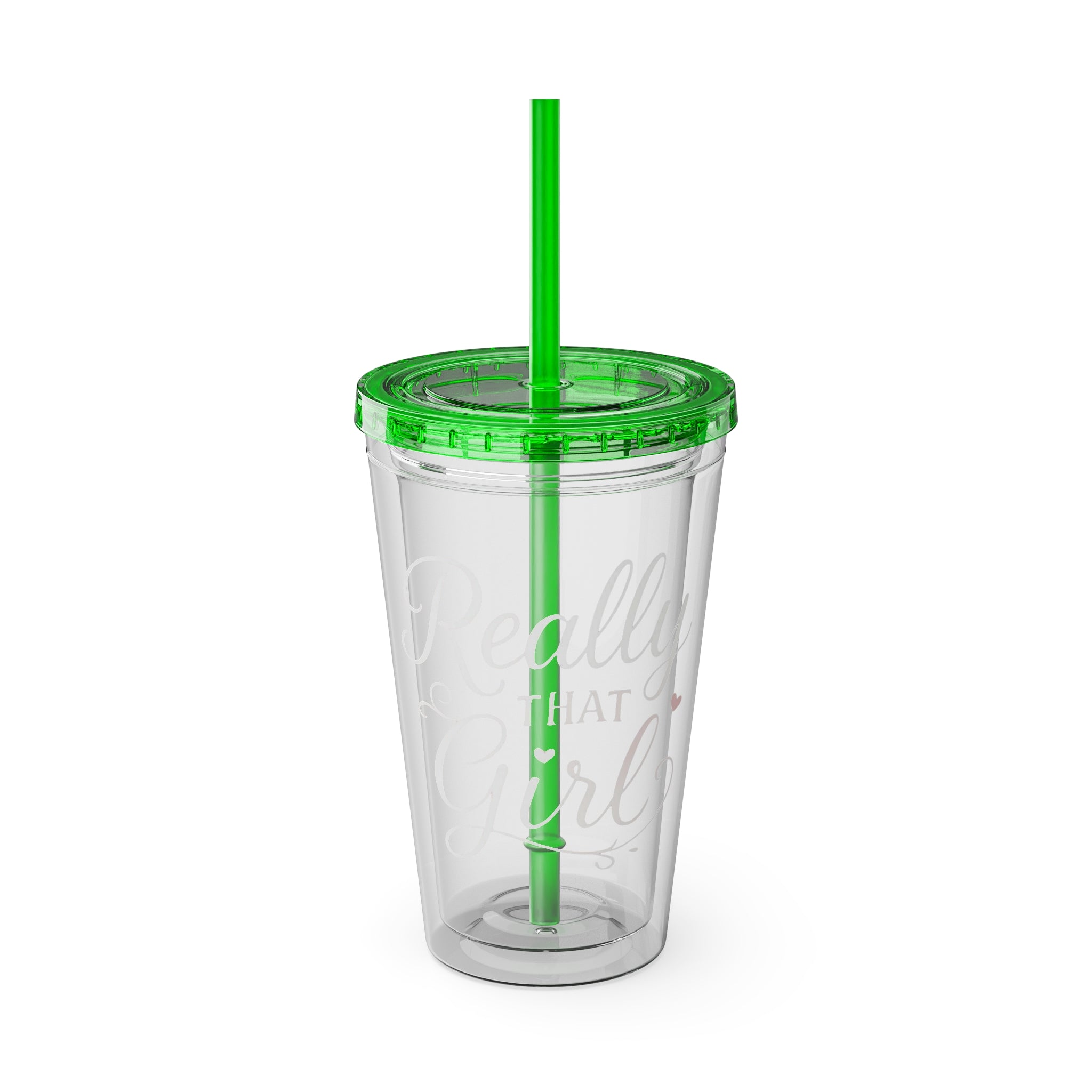 Really That Girl Clear Tumbler with Straw