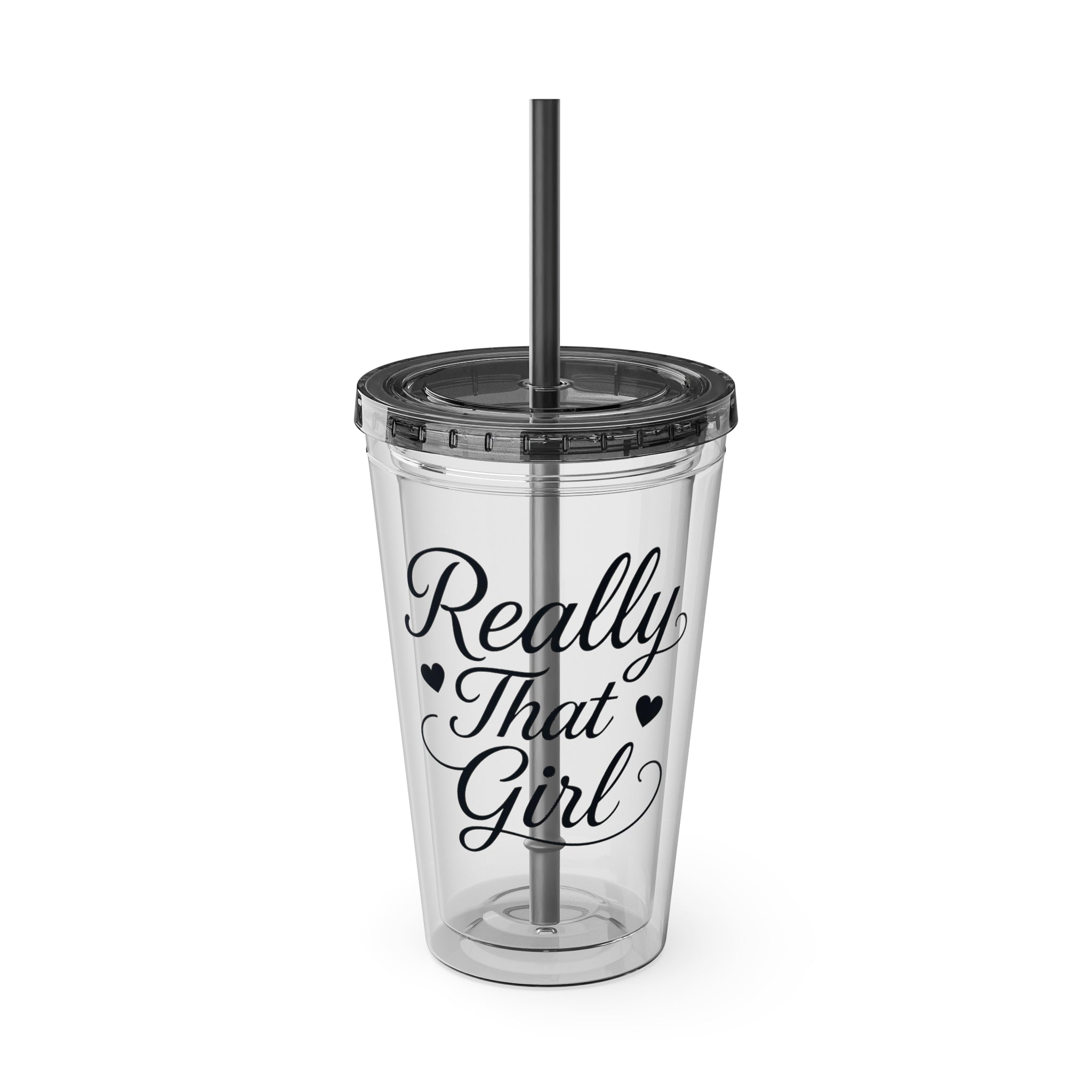 Really That Girl Clear Tumbler with Straw