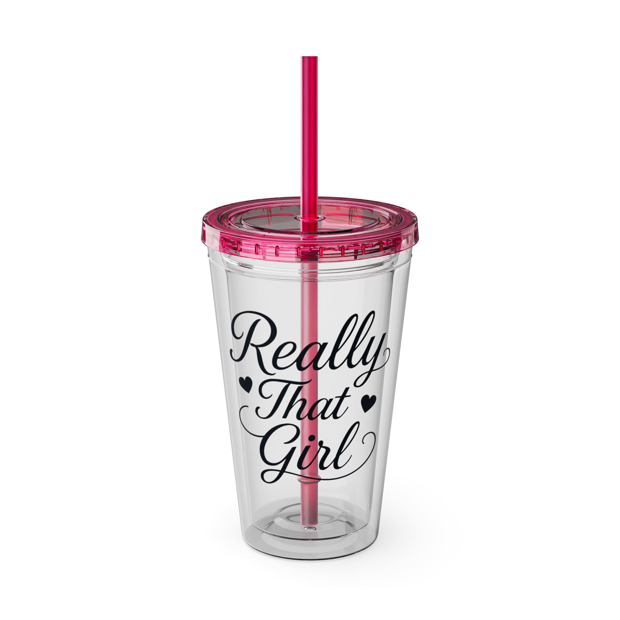 Really That Girl Clear Tumbler with Straw