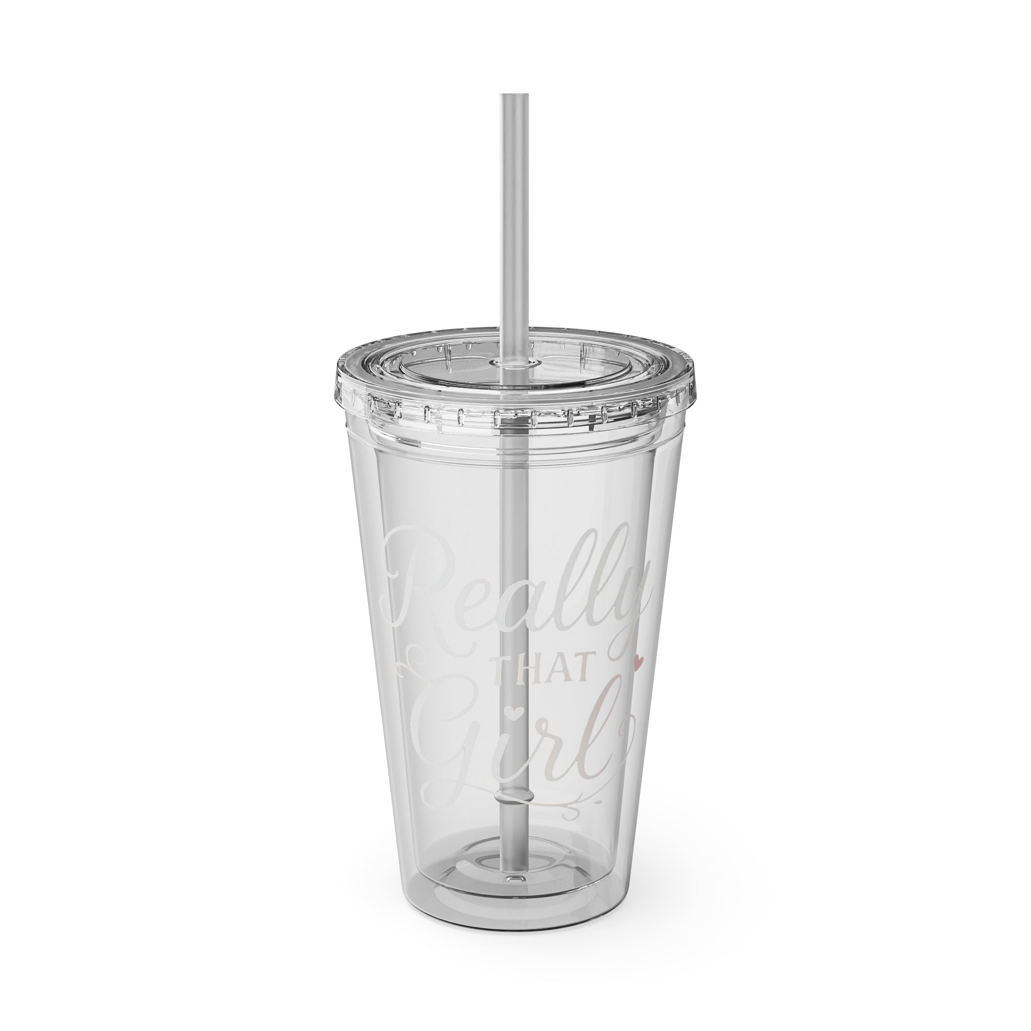 Really That Girl Clear Tumbler with Straw