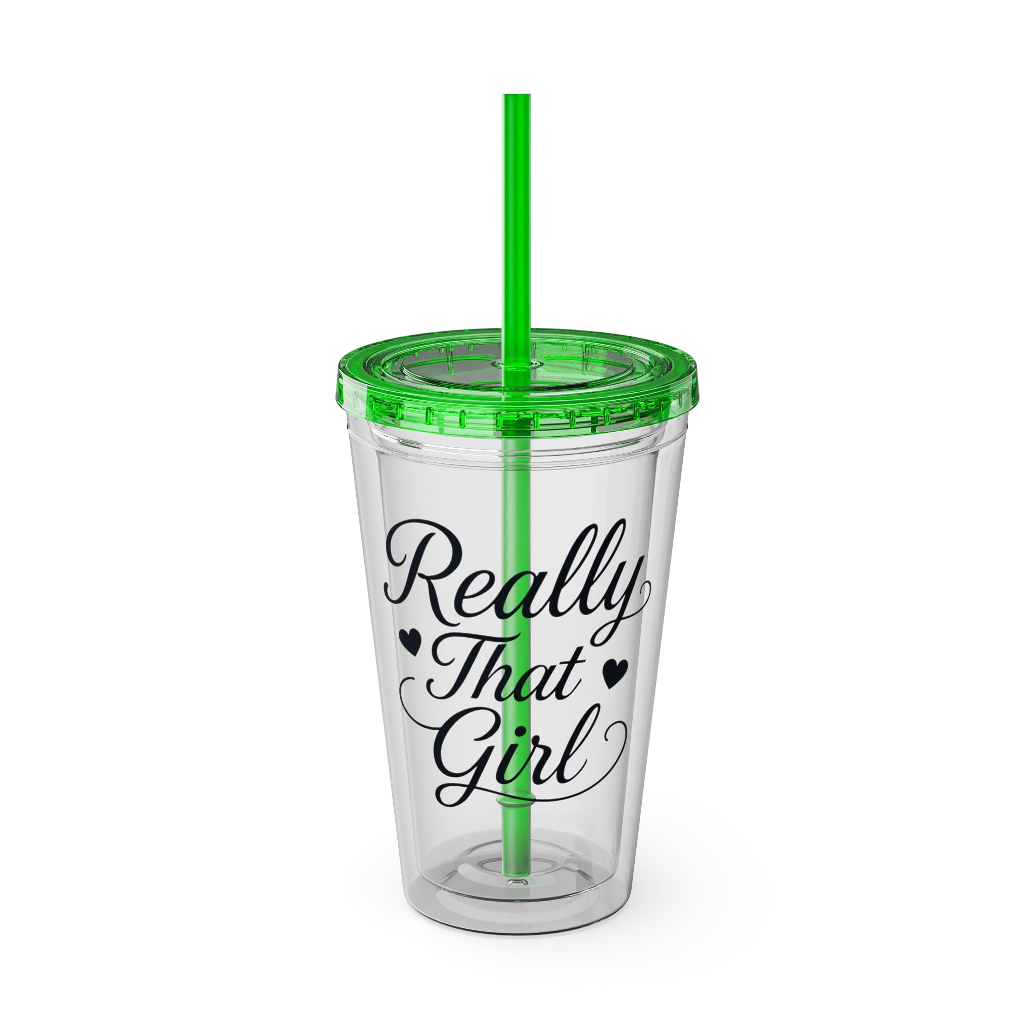 Really That Girl Clear Tumbler with Straw