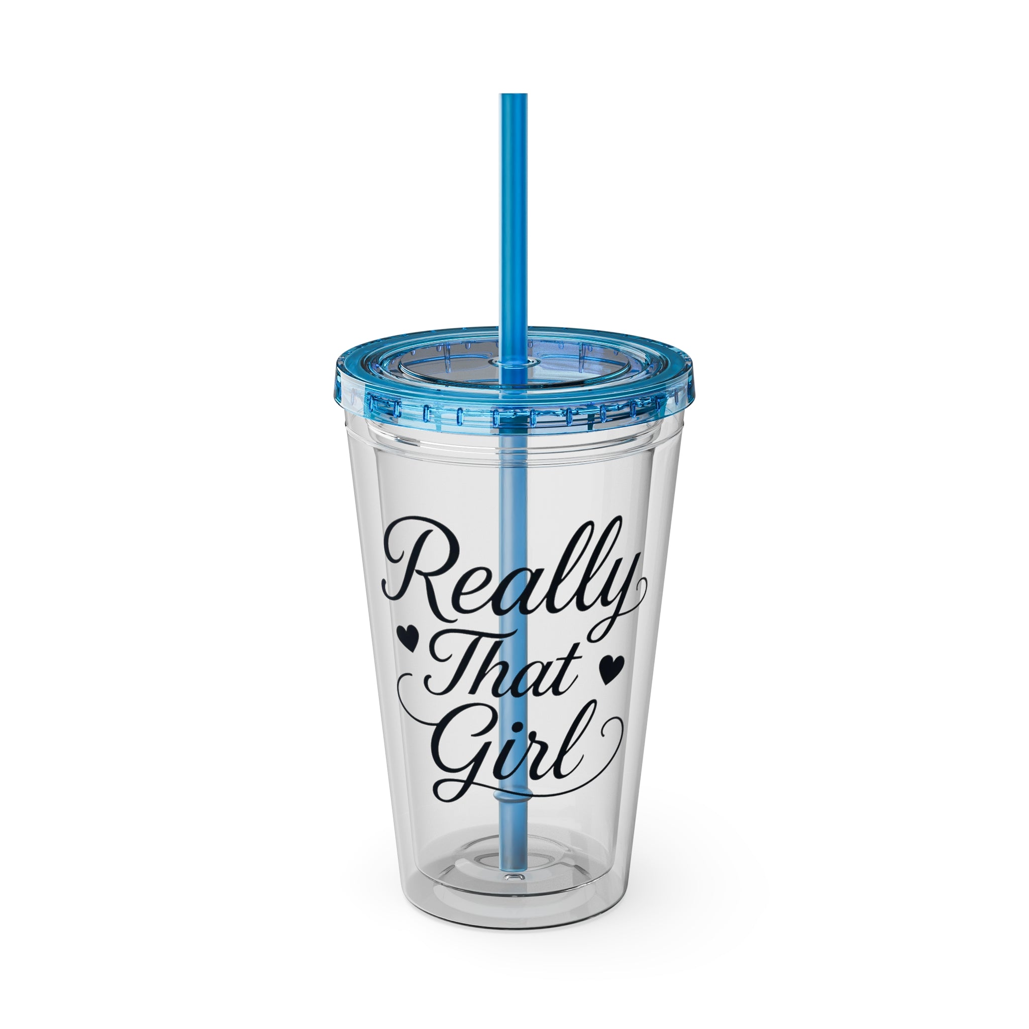 Really That Girl Clear Tumbler with Straw