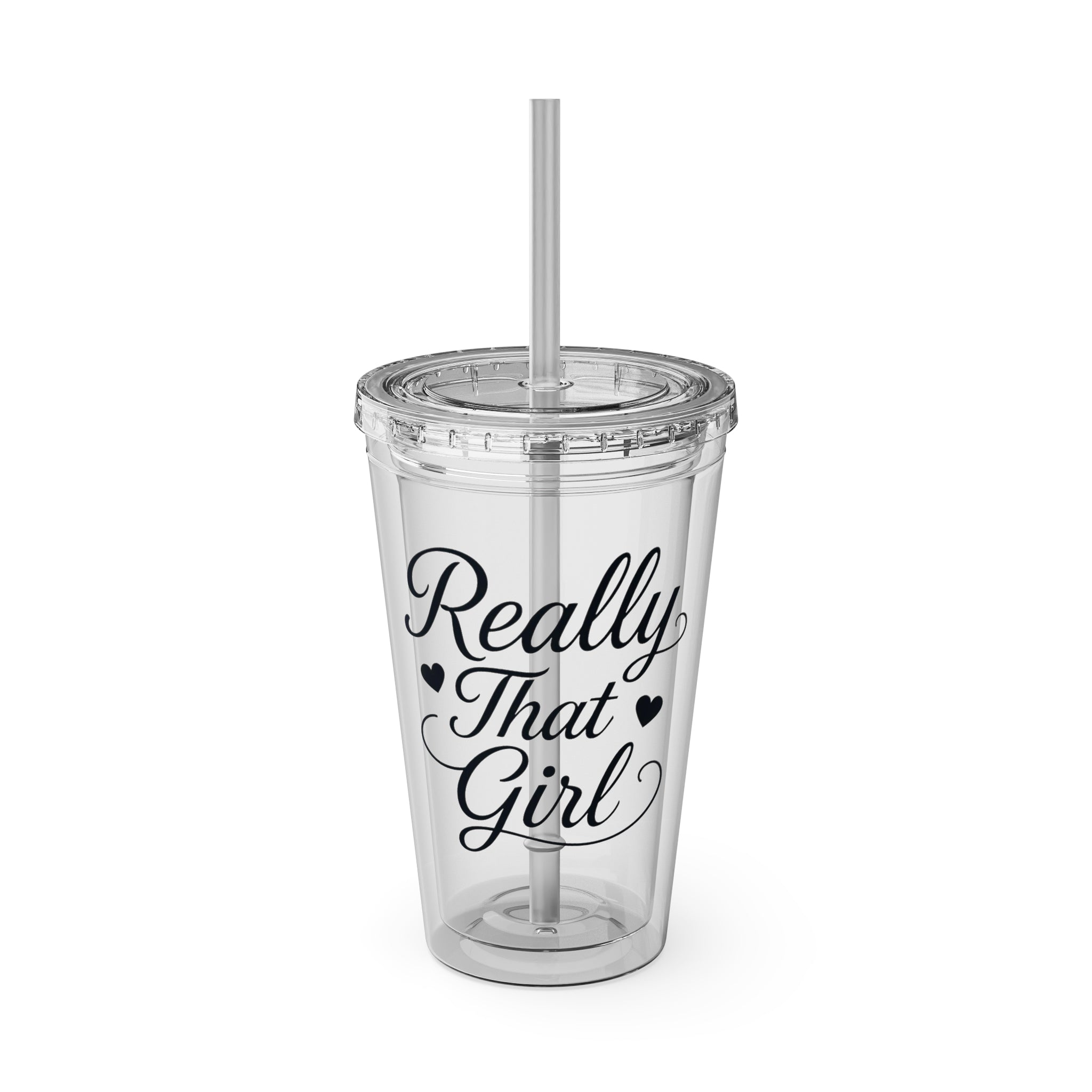 Really That Girl Clear Tumbler with Straw