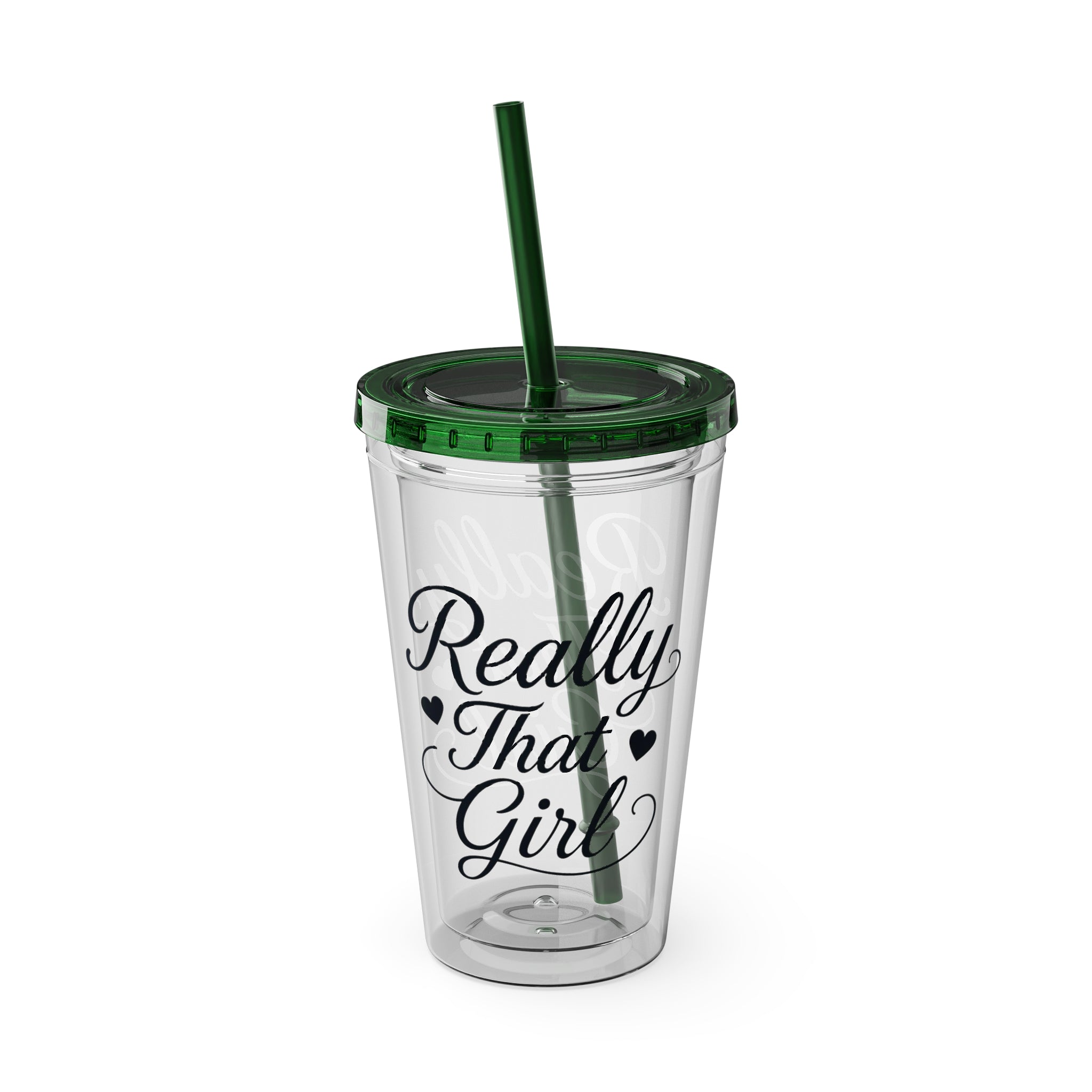 Really That Girl Clear Tumbler with Straw