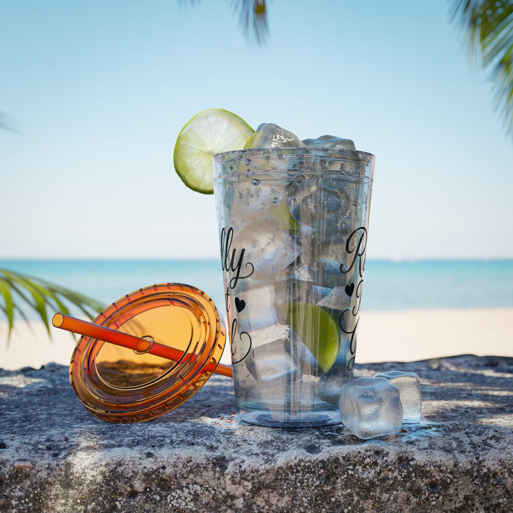Really That Girl Clear Tumbler with Straw