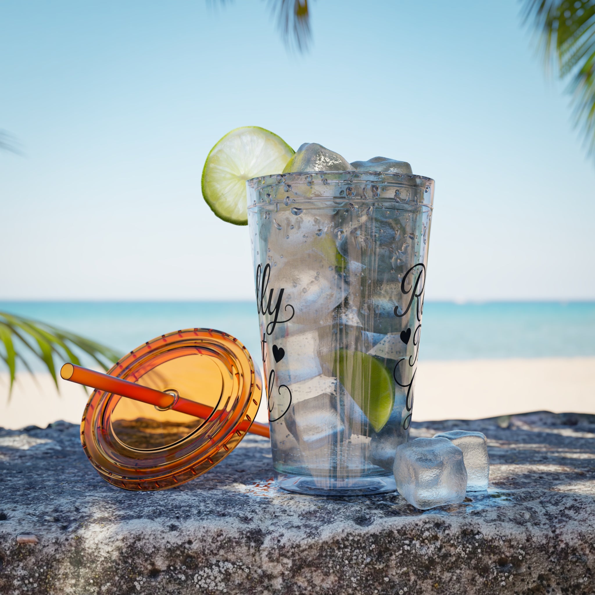 Really That Girl Clear Tumbler with Straw