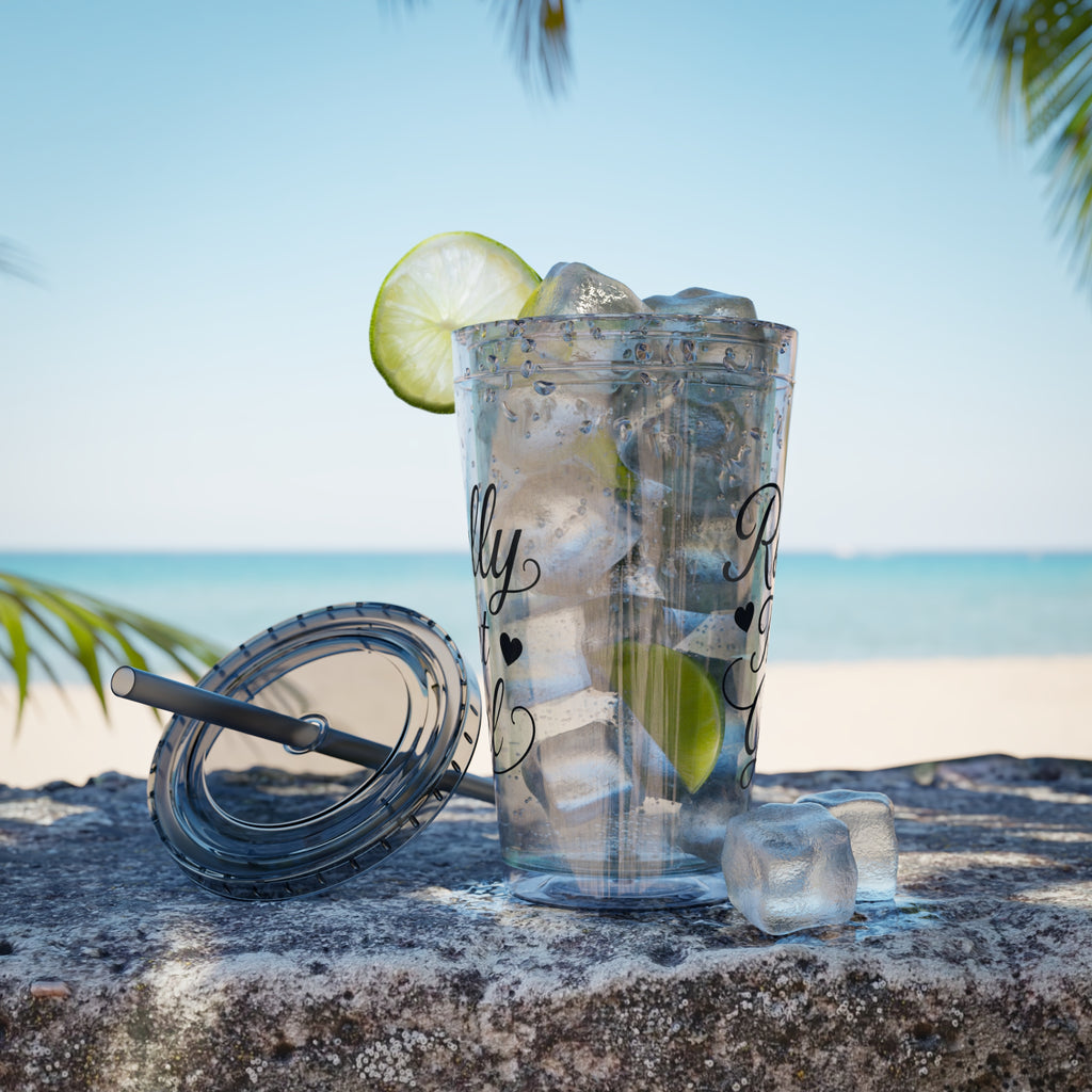 Really That Girl Clear Tumbler with Straw