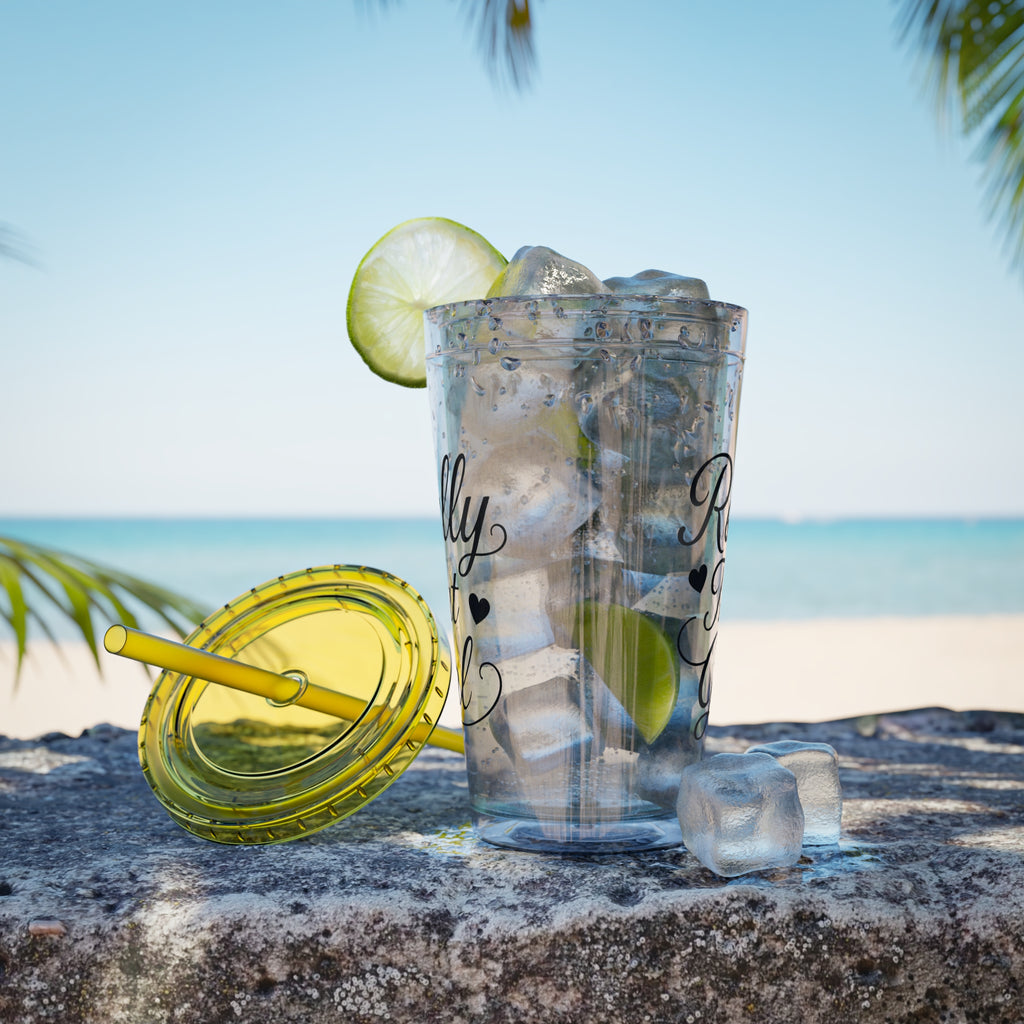 Really That Girl Clear Tumbler with Straw