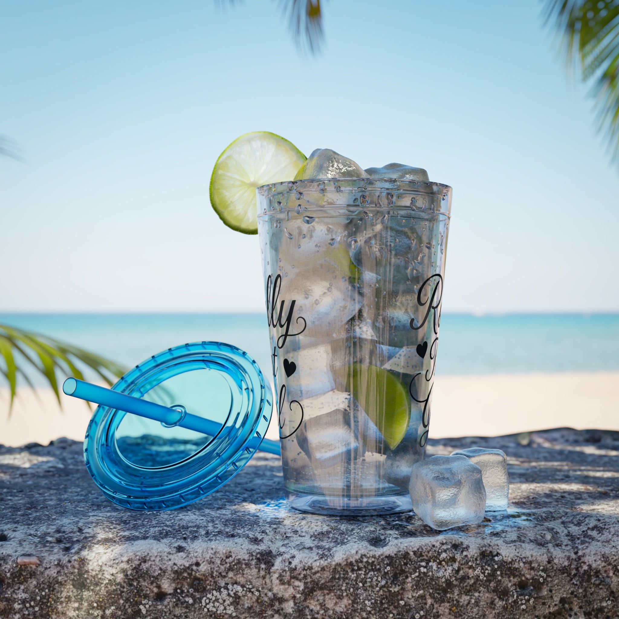Really That Girl Clear Tumbler with Straw