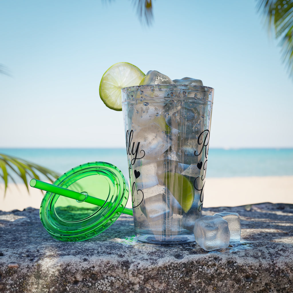 Really That Girl Clear Tumbler with Straw