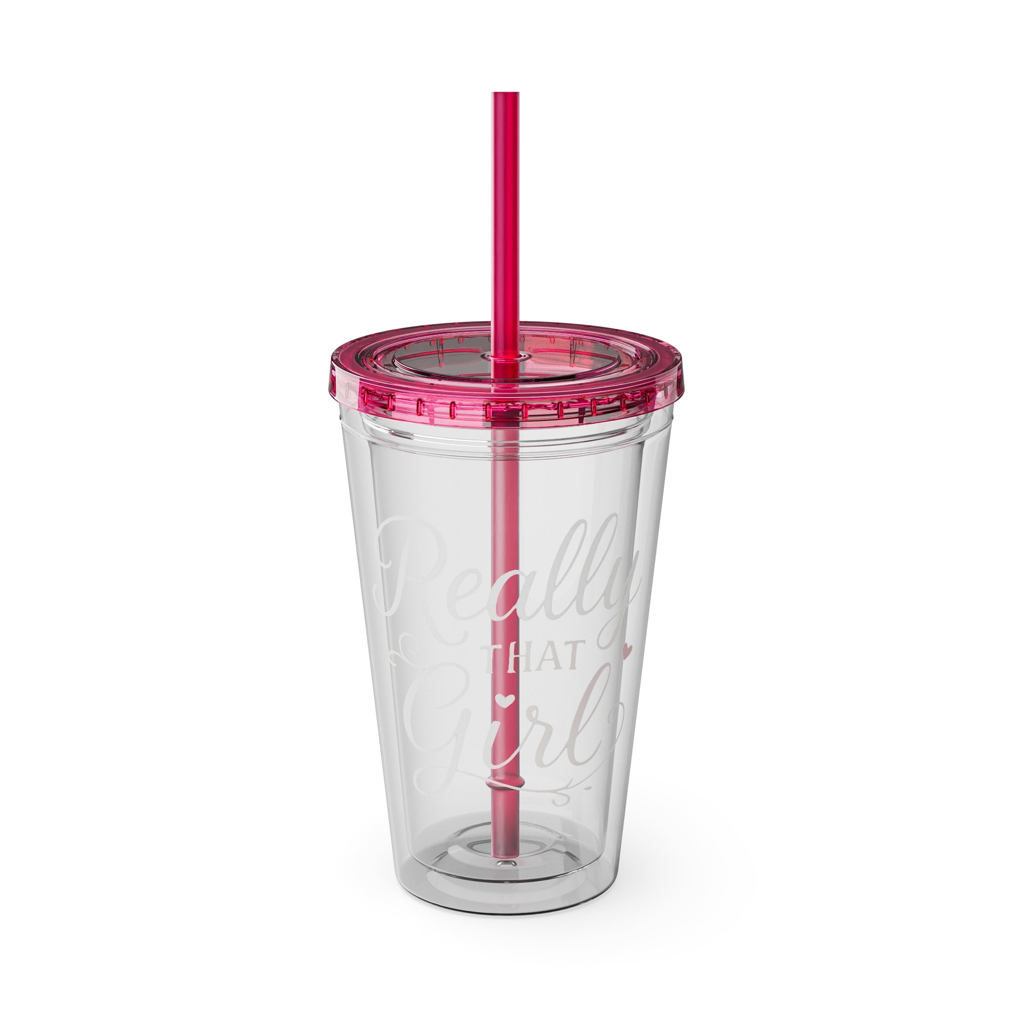 Really That Girl Clear Tumbler with Straw