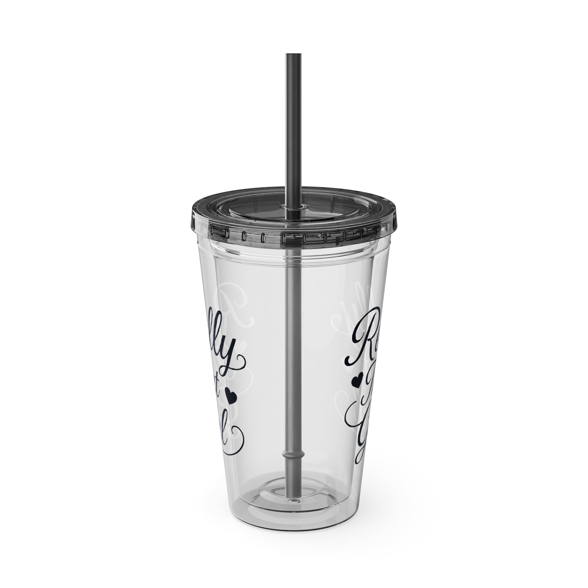Really That Girl Clear Tumbler with Straw