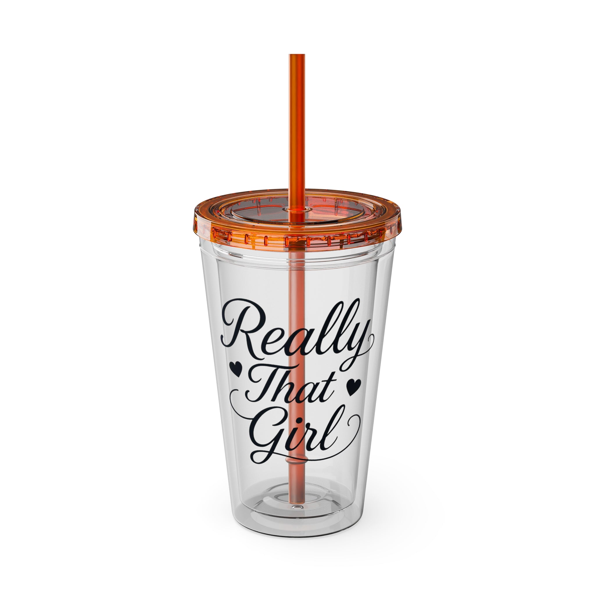 Really That Girl Clear Tumbler with Straw