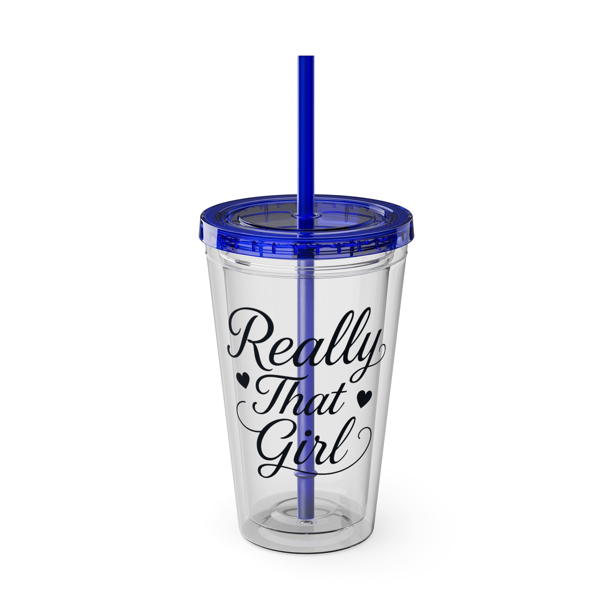 Really That Girl Clear Tumbler with Straw